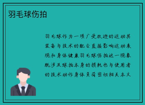 羽毛球伤拍